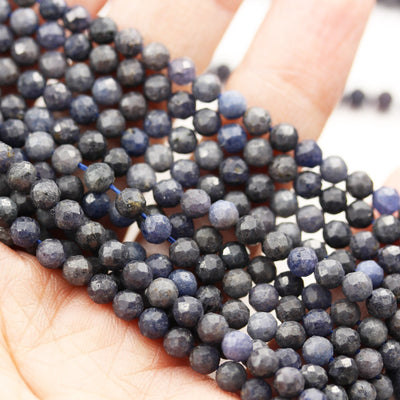 3mm facetd sapphire,one full strand beatuiful gemstone strand, center drilled faceted round shape, about 100 beads