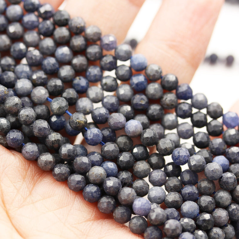 3mm facetd sapphire,one full strand beatuiful gemstone strand, center drilled faceted round shape, about 100 beads