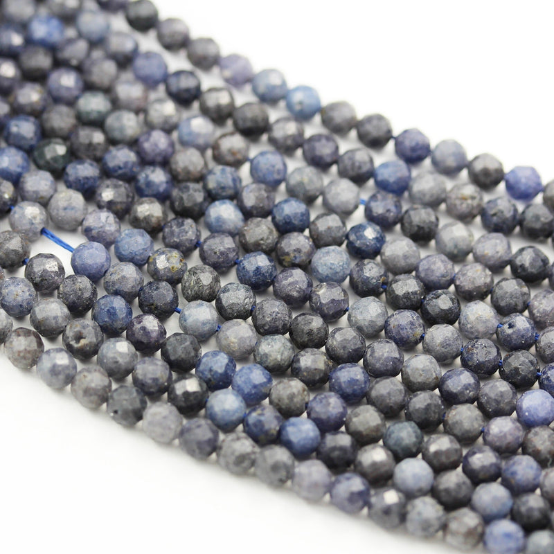 3mm facetd sapphire,one full strand beatuiful gemstone strand, center drilled faceted round shape, about 100 beads