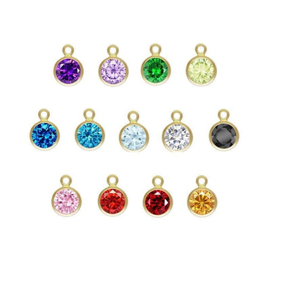 14k gold filled 2pcs jewellery making findings charm beads, 3mm cubic zirconia, with ring 0.5*2.4mm,1mm hole