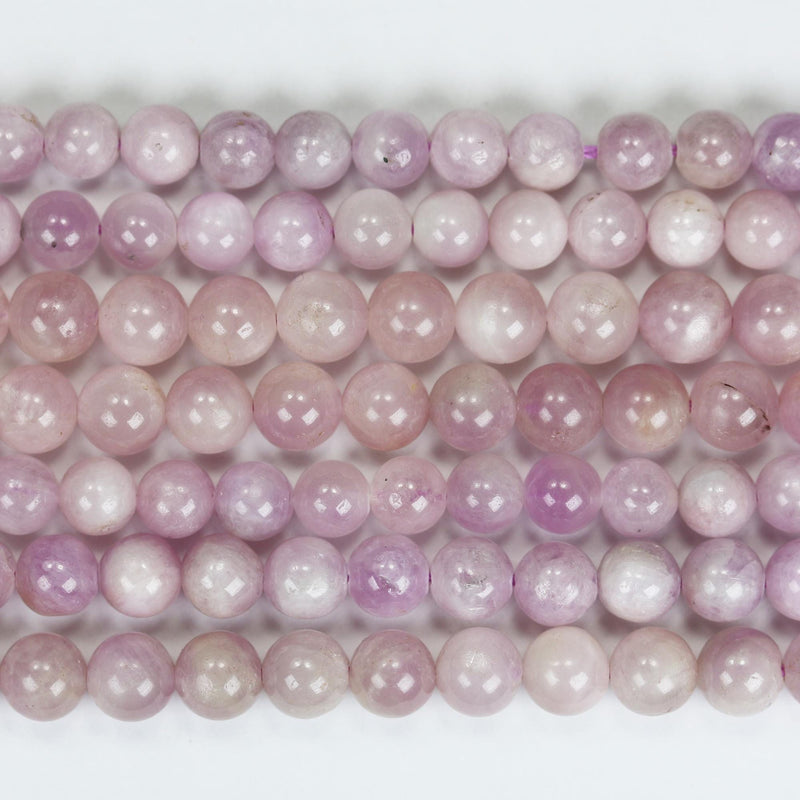 Natural Kunzite, 6.5mm Beads, Full Strand, Purple Round Gemstone Strand, 16 inch, About 60 beads, 1mm hole