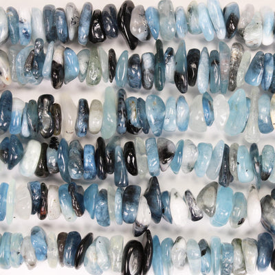 Natural Aquamarine, 12-18mm Nugget Chips Gemstone, One Full Strand, hole 1mm, 16 inches, about 75 beads
