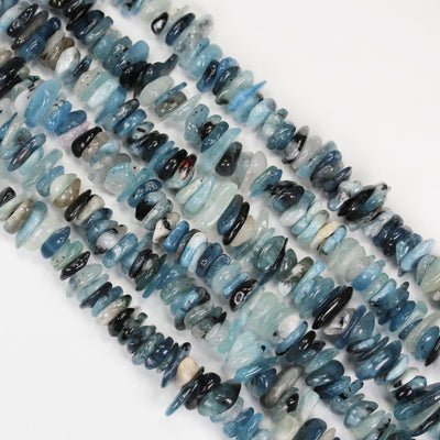Natural Aquamarine, 12-18mm Nugget Chips Gemstone, One Full Strand, hole 1mm, 16 inches, about 75 beads