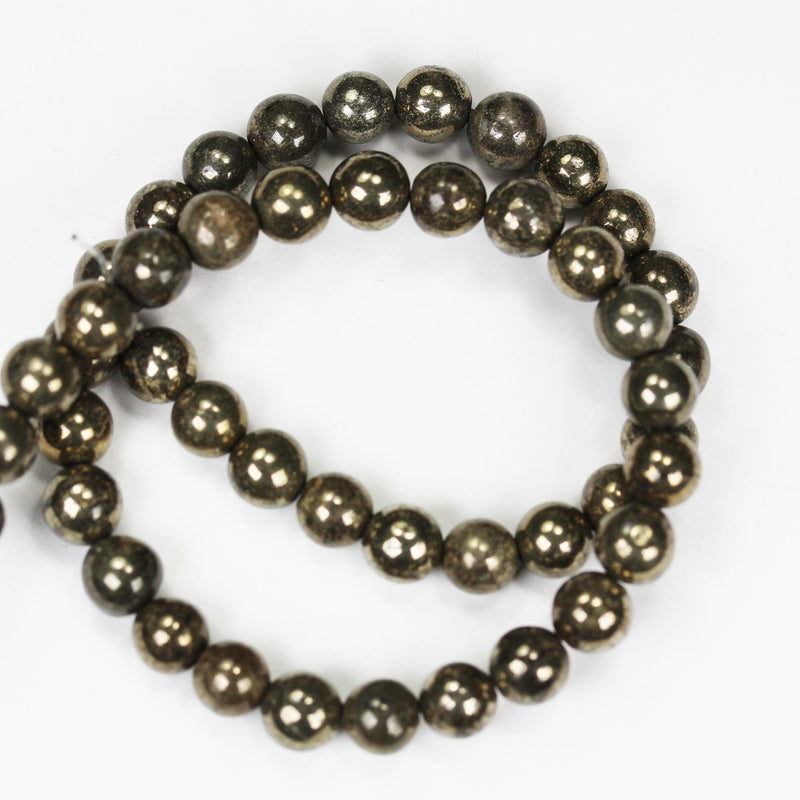 Natural Pyrite, 4mm Round Gemtsone, One Full Strand Beads Strand,0.6mm hole, 16"