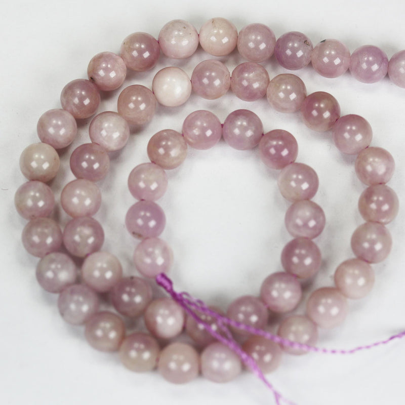 Natural Kunzite, 6.5mm Beads, Full Strand, Purple Round Gemstone Strand, 16 inch, About 60 beads, 1mm hole