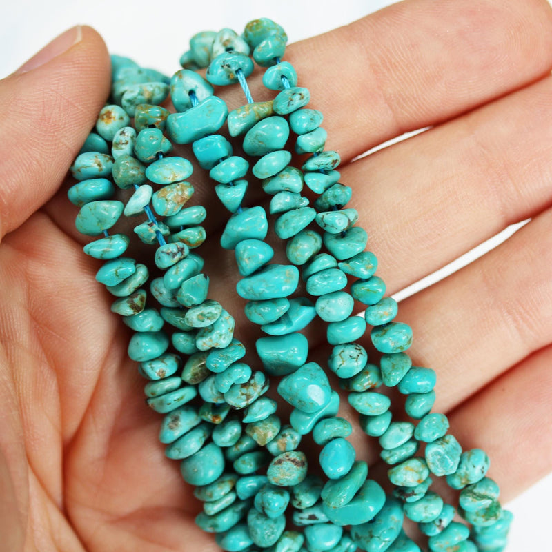 Natural Turquoise, 5-9mm Natural Nugget Chip Shape Gemstone bead, 15.5 inch, 1mm hole, around 140 Beads