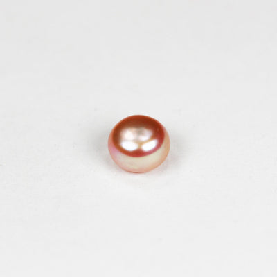 Freshwater Pearl, 6-6.5mm AAAA Half Drilled Rose Button Round Pearl Studs, For Making Earring/Ring, Hole 1mm