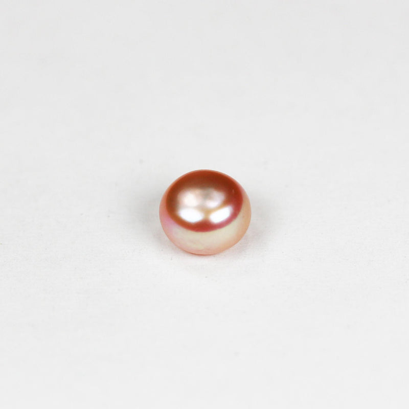 Freshwater Pearl, 6-6.5mm AAAA Half Drilled Rose Button Round Pearl Studs, For Making Earring/Ring, Hole 1mm
