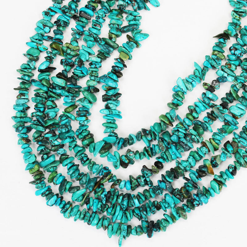 Natural Blue Green Turquoise, 4-7mm Natural Nugget Chip Shape Gemstone bead, 15.5 inch, 1mm hole, around 190 Beads