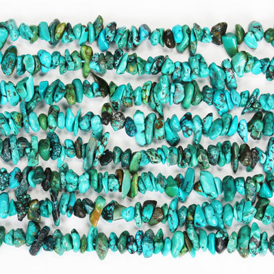 Natural Blue Green Turquoise, 4-7mm Natural Nugget Chip Shape Gemstone bead, 15.5 inch, 1mm hole, around 190 Beads
