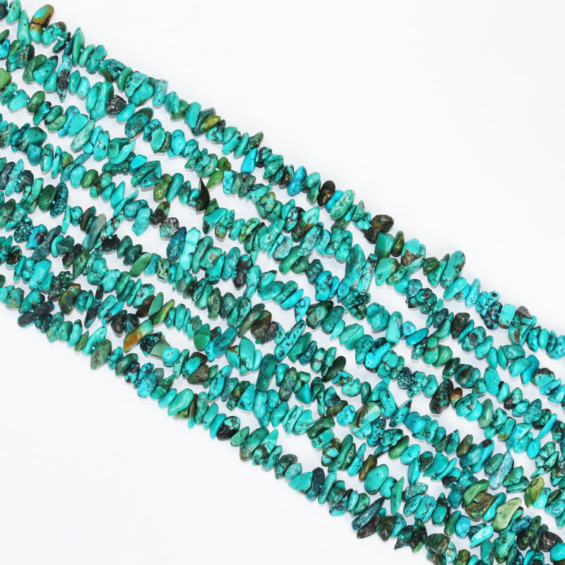 Natural Blue Green Turquoise, 4-7mm Natural Nugget Chip Shape Gemstone bead, 15.5 inch, 1mm hole, around 190 Beads