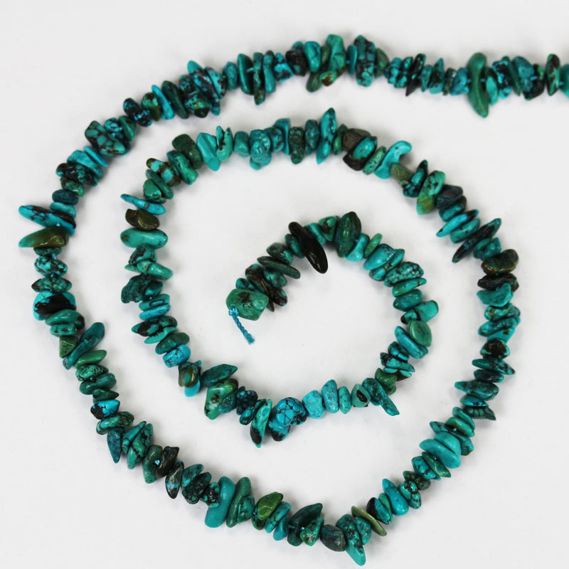 Natural Blue Green Turquoise, 4-7mm Natural Nugget Chip Shape Gemstone bead, 15.5 inch, 1mm hole, around 190 Beads