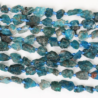 Natural Apatite, 7-9mm Rough Natural Nugget Shape Gemstone Chips, 16 inch ,1mm hole, Around 50 pcs