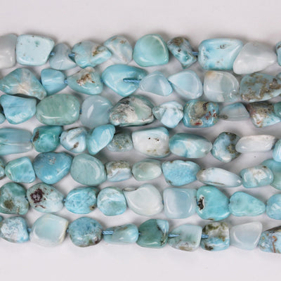 Natural Larimar, 7-12mm*8mm Natural Nugget Shape Gemstone Chips, 16 inch, 1mm hole, about 40 beads