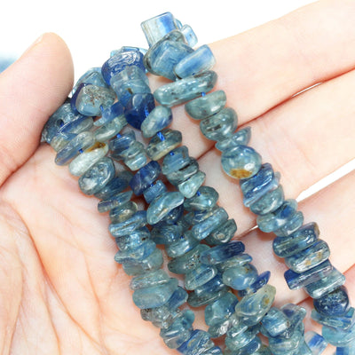 Kyanite, 6-8mm Natural Nugget Chip Shape Gemstone bead, 15.5 inch, 1mm hole