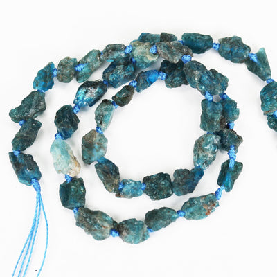 Natural Apatite, 7-9mm Rough Natural Nugget Shape Gemstone Chips, 16 inch ,1mm hole, Around 50 pcs