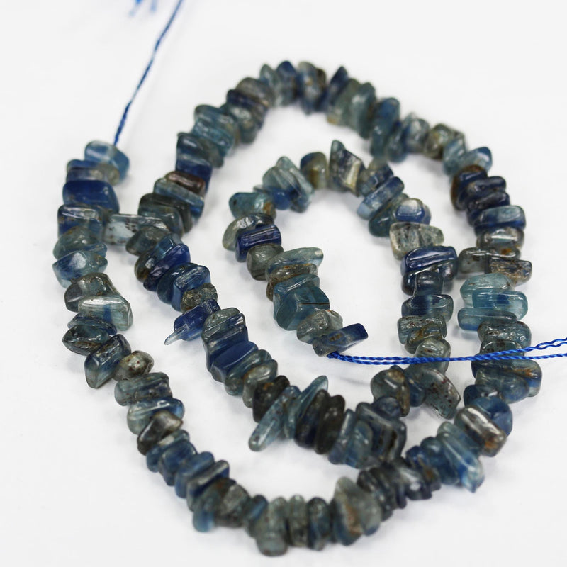Kyanite, 6-8mm Natural Nugget Chip Shape Gemstone bead, 15.5 inch, 1mm hole