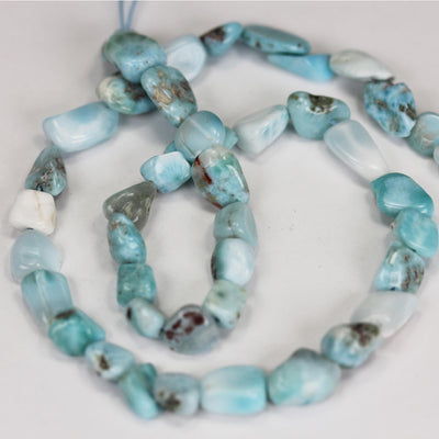 Natural Larimar, 7-12mm*8mm Natural Nugget Shape Gemstone Chips, 16 inch, 1mm hole, about 40 beads