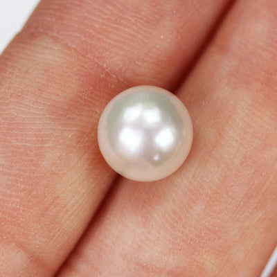 Natural Freshwater Pearl, 8-9mm 1 Pair AAAAA No Hole White Round Pearl , For Making Earring/Ring