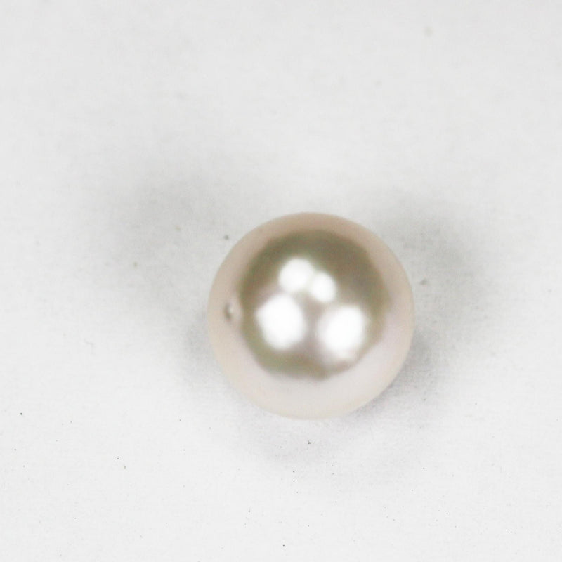 Natural Freshwater Pearl, 8-9mm 1 Pair AAAAA No Hole White Round Pearl , For Making Earring/Ring