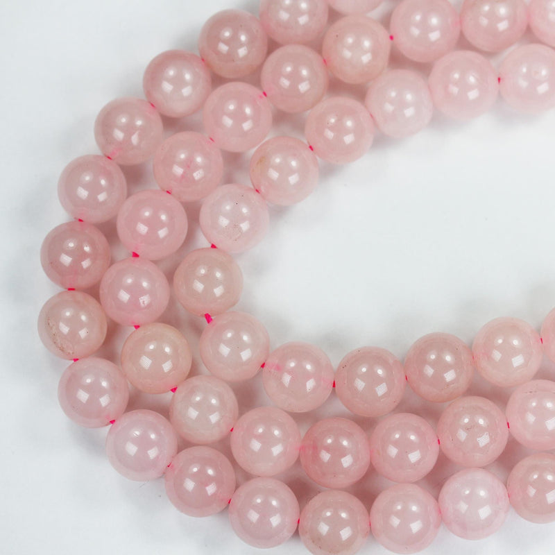 Genuine Natural  Rose Quartz Gemstone, Pink 12mm Round Strand, 16" Strand, About 30 Beads, Hole 1mm