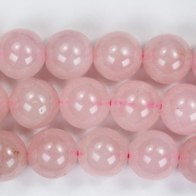Genuine Natural  Rose Quartz Gemstone, Pink 12mm Round Strand, 16" Strand, About 30 Beads, Hole 1mm