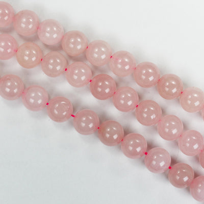 Genuine Natural  Rose Quartz Gemstone, Pink 12mm Round Strand, 16" Strand, About 30 Beads, Hole 1mm
