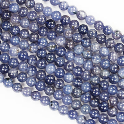 Natural Iolite, 6mm Natural Gemstone, Round, One Full 16" Strand About 55 Beads, Hole 1mm