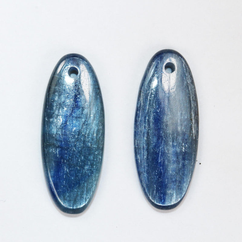 2PCS Natural Kyanite, 10*25mm Natural Kyanite Teardrop Gemstone Beads, 3mm Thick, 1mm Hole