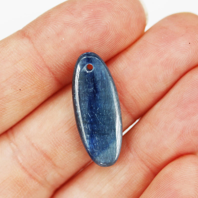 2PCS Natural Kyanite, 10*25mm Natural Kyanite Teardrop Gemstone Beads, 3mm Thick, 1mm Hole