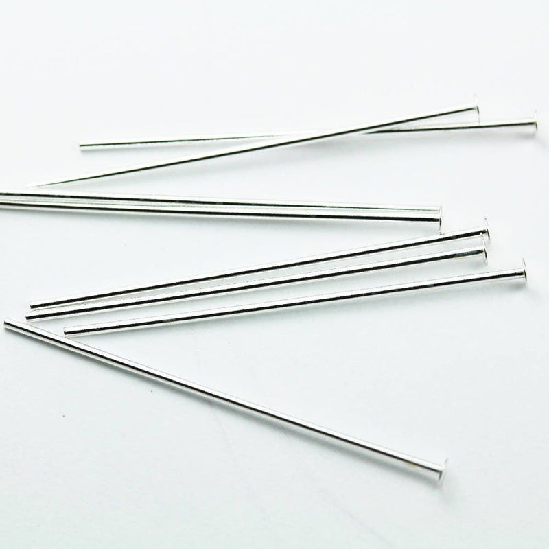 Headpins 20pcs 25mm 22guage 925 sterling silver jewellery findings head pin, head about 2mm