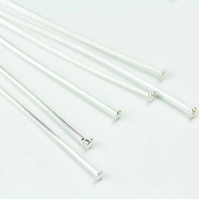 Headpins 20pcs 25mm 22guage 925 sterling silver jewellery findings head pin, head about 2mm