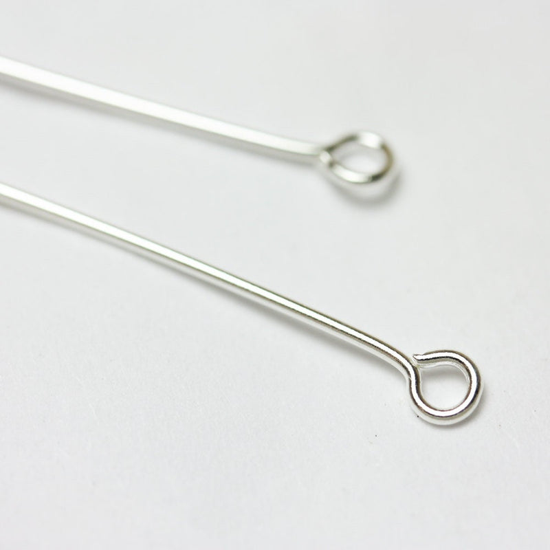 Eyepin 10pcs 22gauge 40mm 925 sterling silver jewellery findings eye pin, hole: about 2mm