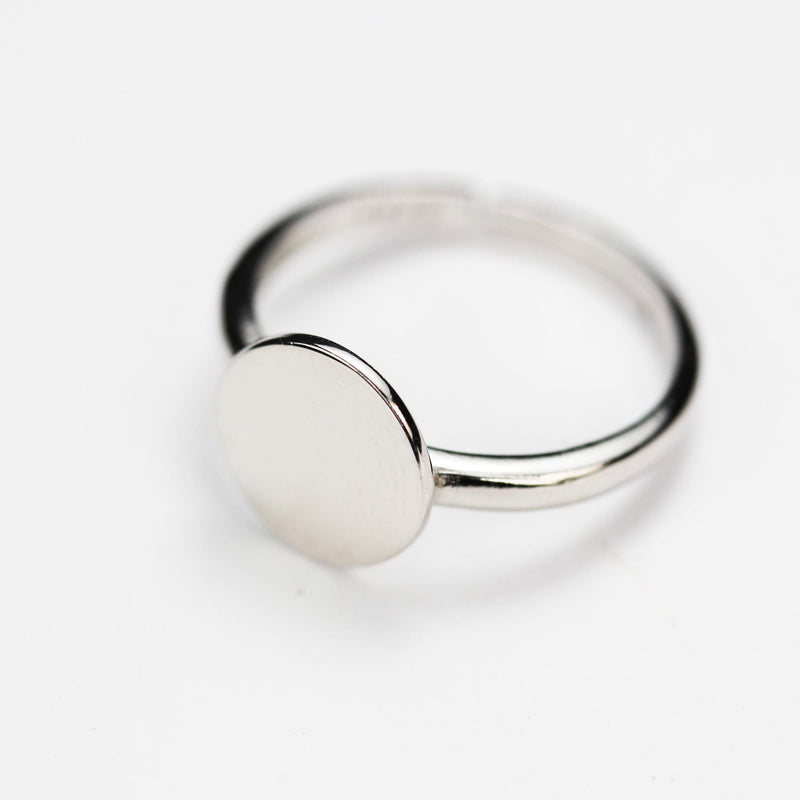 Ring blanks 1pc adjustable 925 sterling silver jewellery ring mounting, ring setting,10mm bezel ring blanks