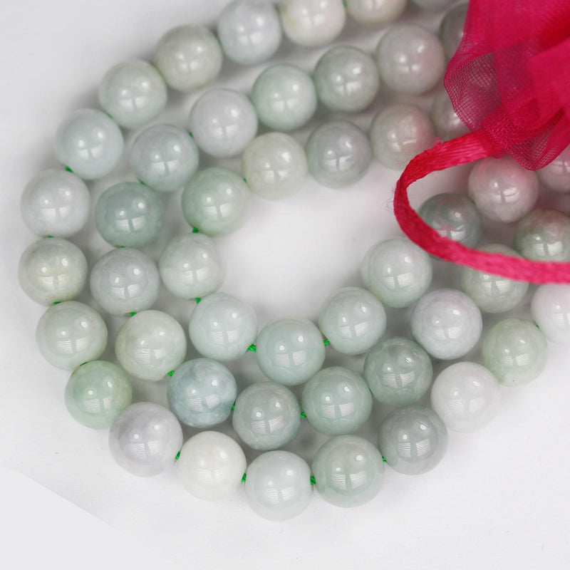 Natural burmese burma jade , 10mm round gemstone, one full strand green beads strand,1mm hole, 16"