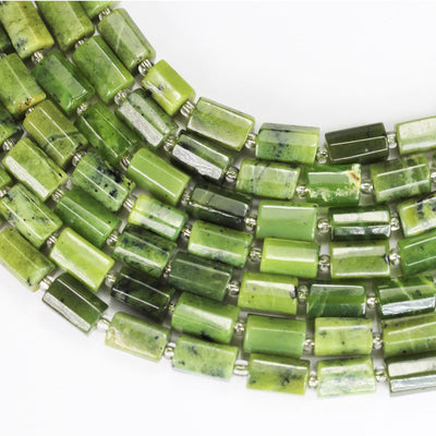 Natural canadian jade, 11x7mm faceted  tube gemstone ,one full strand natural gemstone, 15.5", about 30 beads, 1mm hole