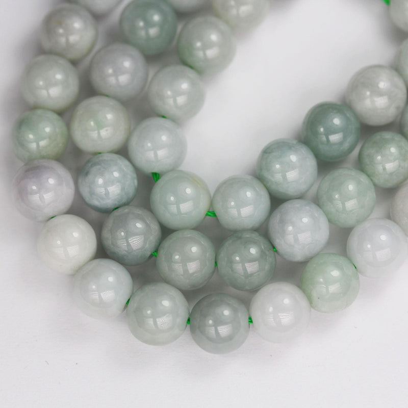 Natural burmese burma jade , 10mm round gemstone, one full strand green beads strand,1mm hole, 16"