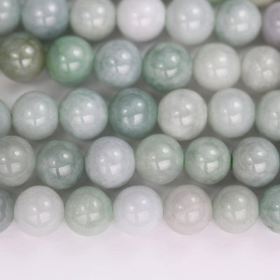 Natural burmese burma jade , 10mm round gemstone, one full strand green beads strand,1mm hole, 16"