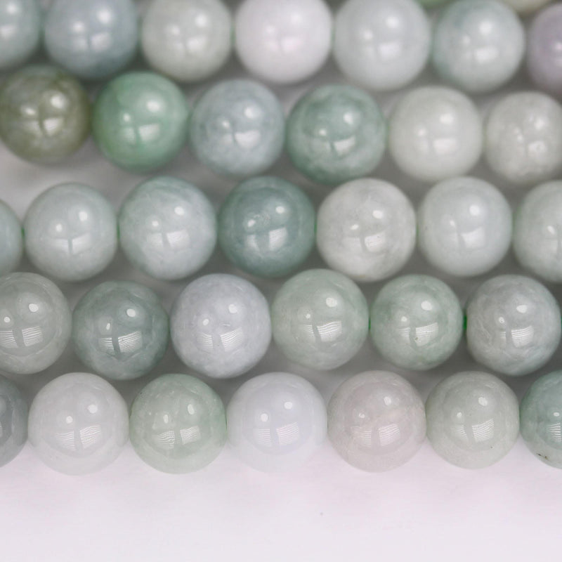 Natural burmese burma jade , 10mm round gemstone, one full strand green beads strand,1mm hole, 16"