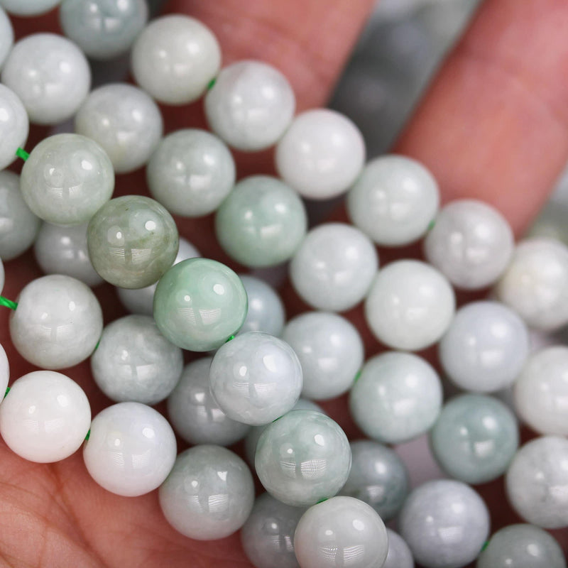 Natural burmese burma jade , 10mm round gemstone, one full strand green beads strand,1mm hole, 16"