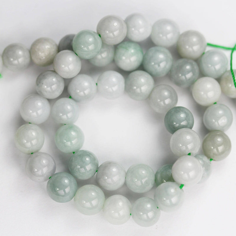 Natural burmese burma jade , 10mm round gemstone, one full strand green beads strand,1mm hole, 16"