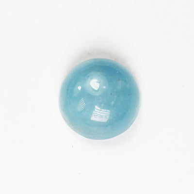 2pcs natural aquamarine cabochon gemstone beads, blue 10mm round cabs, 5mm thick