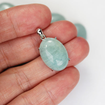 1pc natural aquamarine cabochon gemstone beads, blue 13*18mm oval cabs, 6mm thick