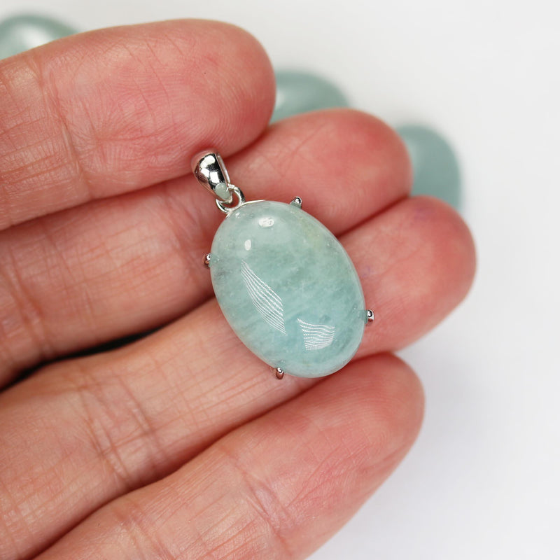 1pc natural aquamarine cabochon gemstone beads, blue 13*18mm oval cabs, 6mm thick