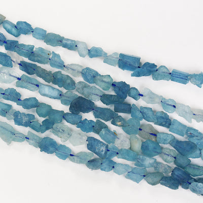 Raw natural aquamarine, 7-8mm aquamarine gemstone chips , 15.5", about 60 beads, 1mm hole