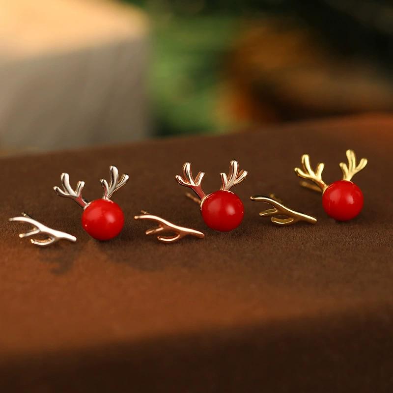 10pcs 7mm Half Drilled Red Coral, For Making Earring / Pendant Jewelry, Round gemstone 1mm hole