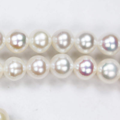 5-6mm White Round Freshwater Pearl Strands,16 inch, about 70 beads,0.6mm hole
