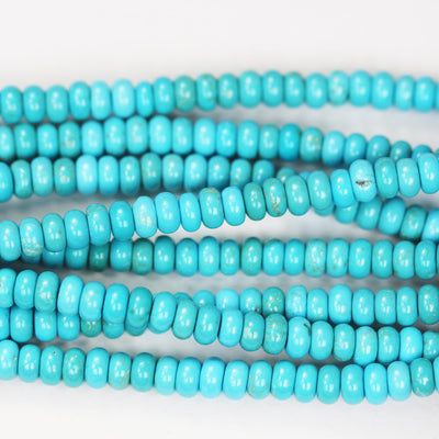 Turquoise, 4mm rondelle donut, 15.5 inch, gemstone strand, blue & brown color, 2mm thick, about 160 pcs
