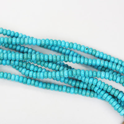 Turquoise, 4mm rondelle donut, 15.5 inch, gemstone strand, blue & brown color, 2mm thick, about 160 pcs