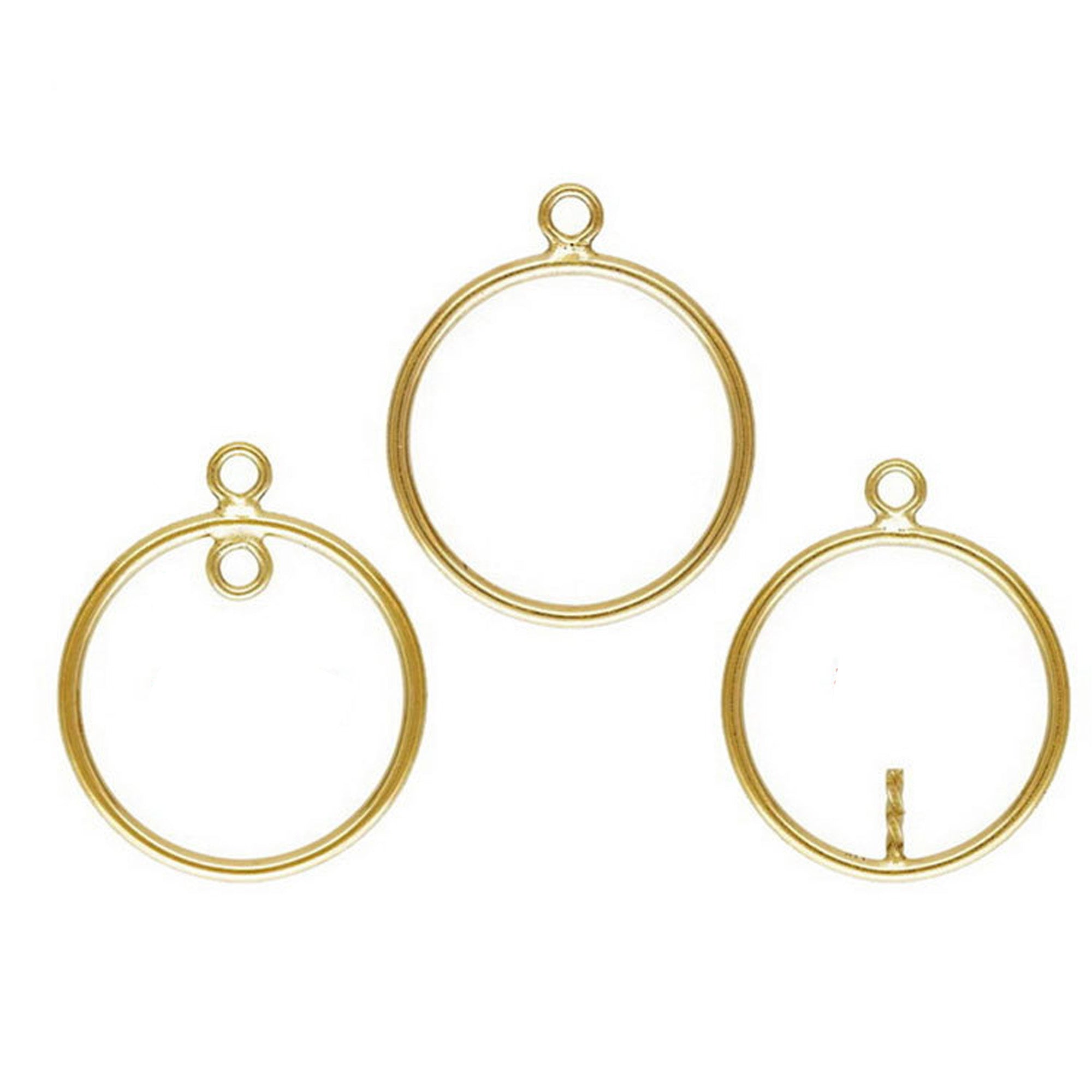 14K Gold Filled 15-30MM Round Connector Rings with Rings or Pin Sett ...